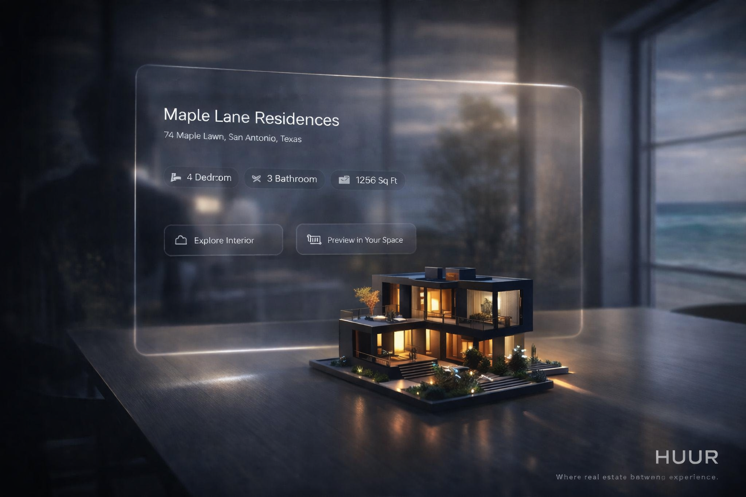 virtual real estate visualization modern house digital twin interactive 3D property tour real-time rendering interface